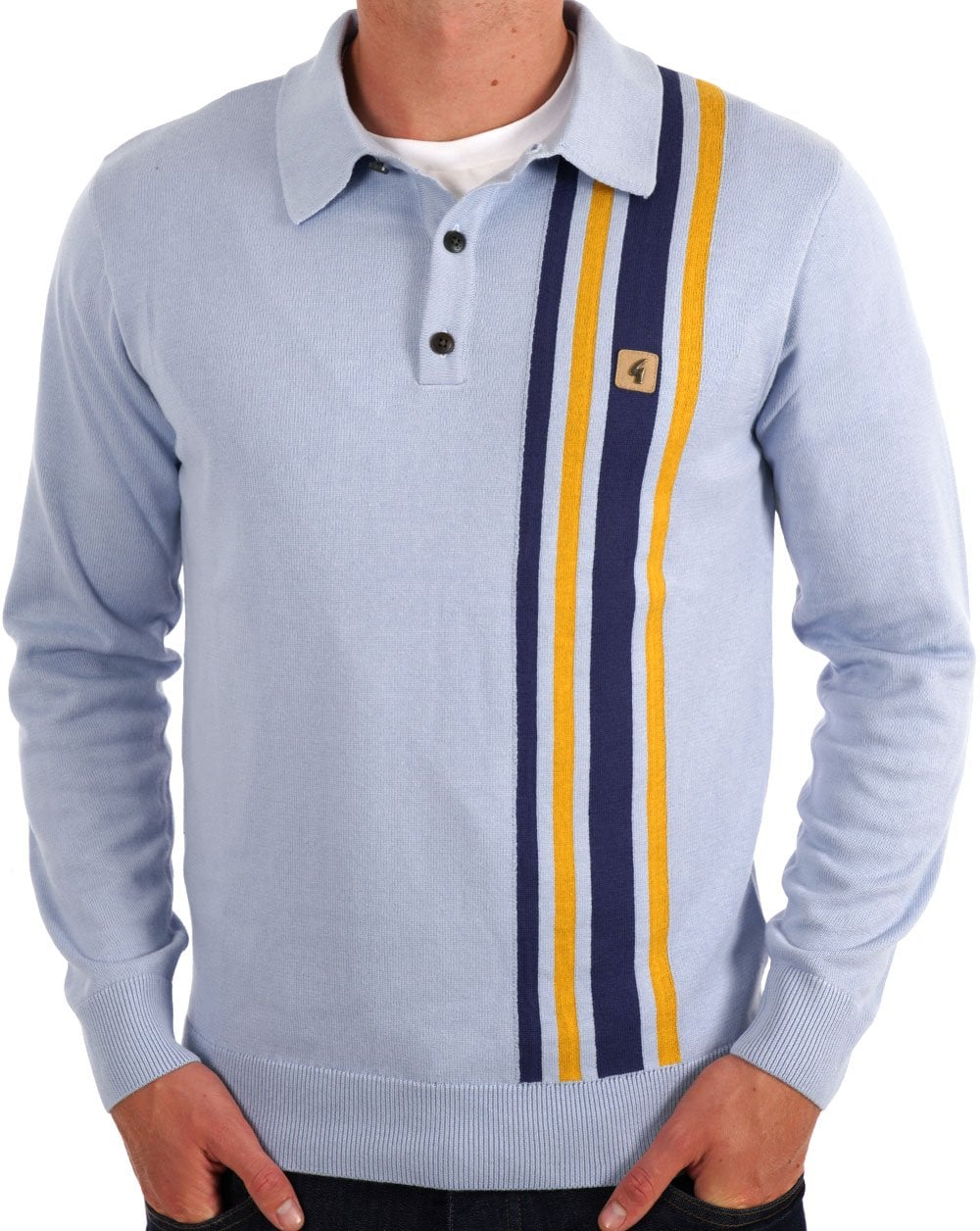 Gabicci Vintage Soda LS Strickpolo Sky