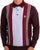 Gabicci Vintage Searle LS Knitted Polo Claret Sky