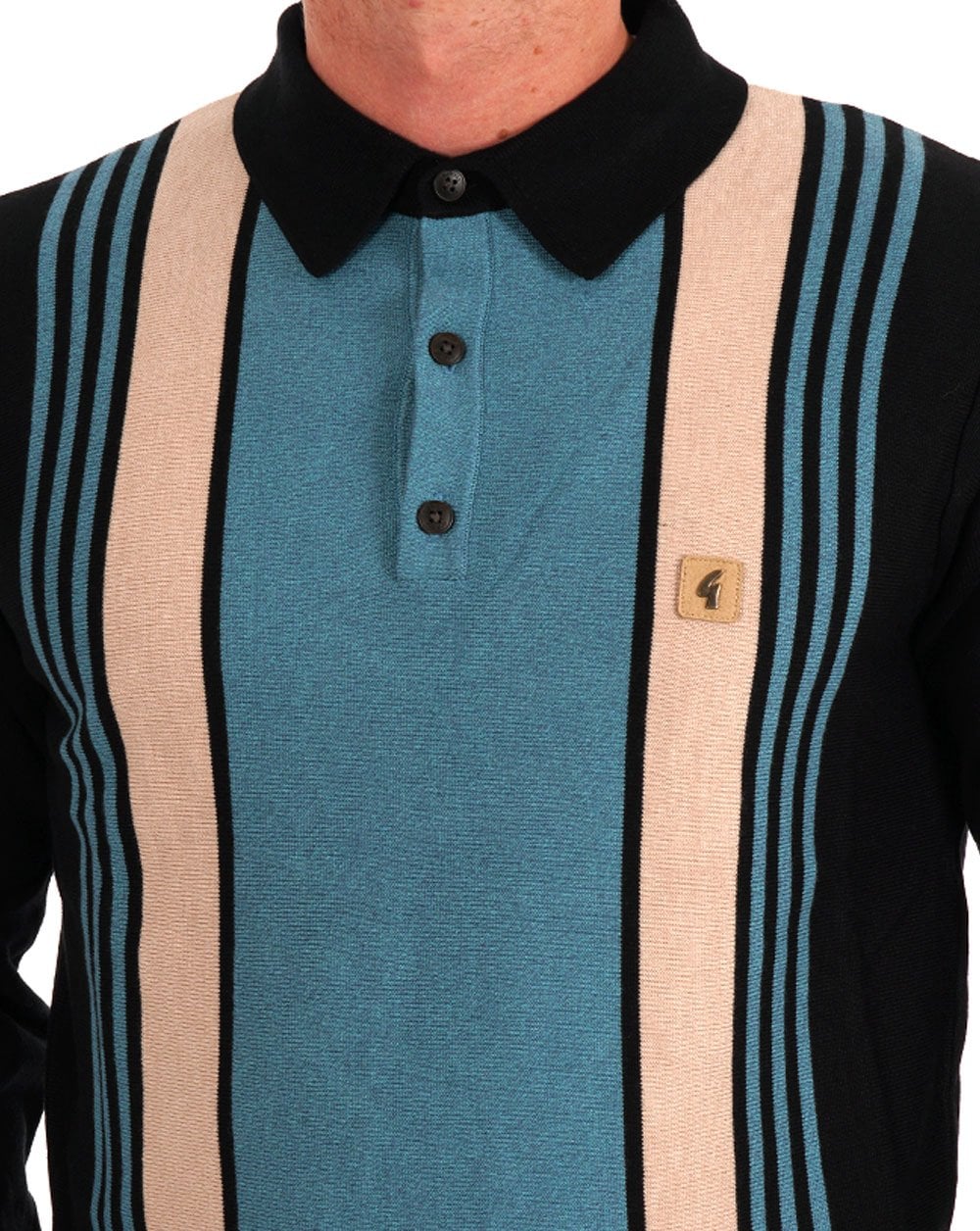 Gabicci Vintage Searle LS Strickpolo Schwarz