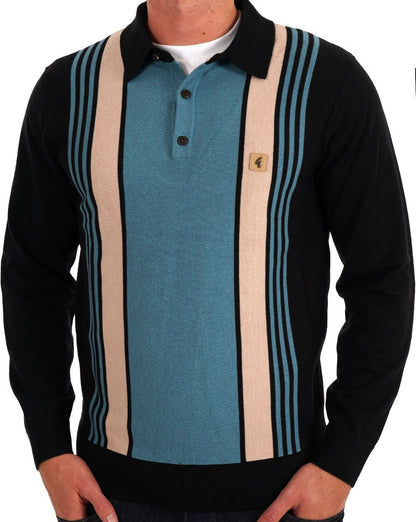 Gabicci Vintage Searle LS Strickpolo Schwarz