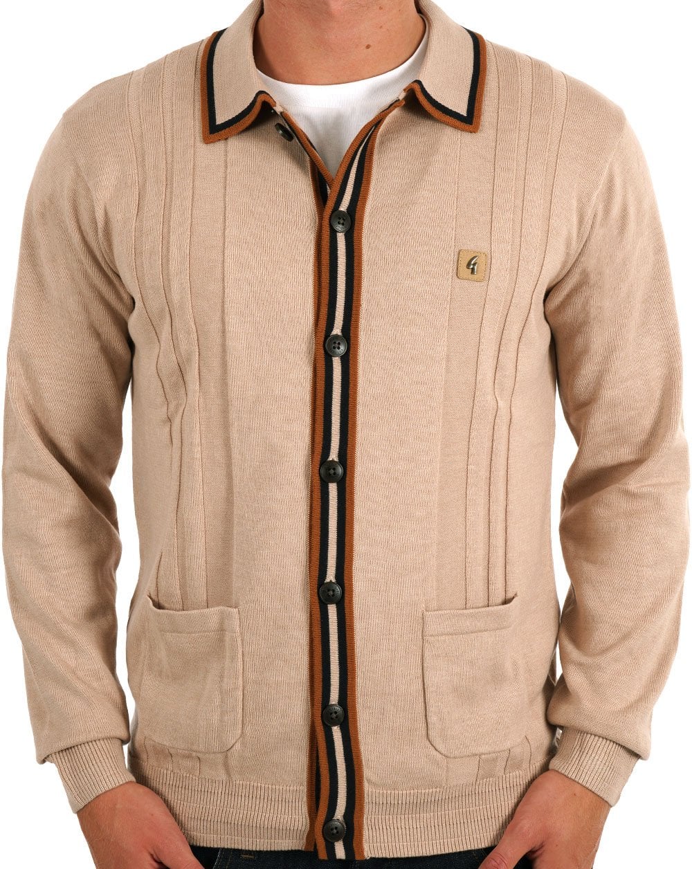 Gabicci Vintage Humphrey LS Strickpolo Hellsand
