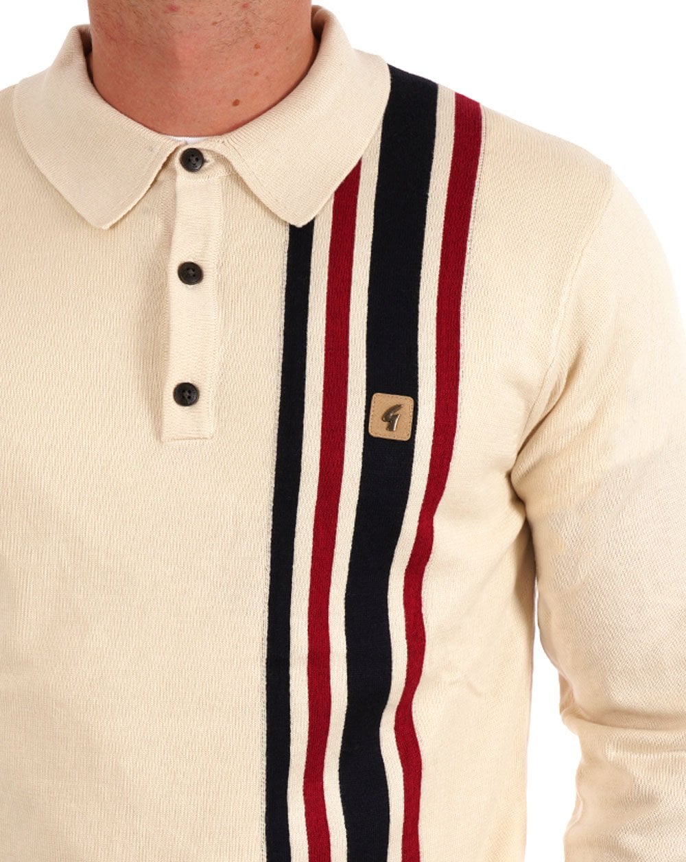 Gabicci Vintage Soda Knit LS Polo Creme