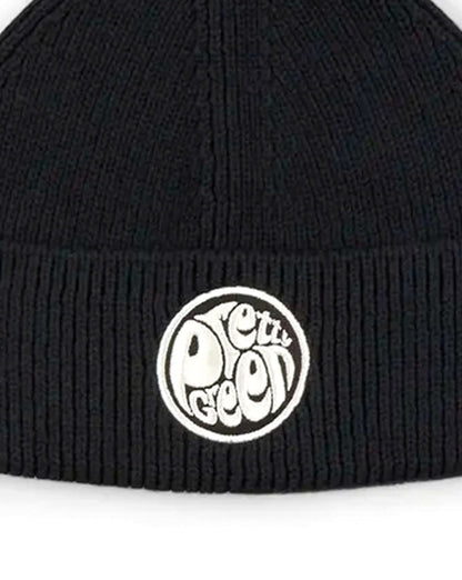 Pretty Green Logo Strickmütze Schwarz