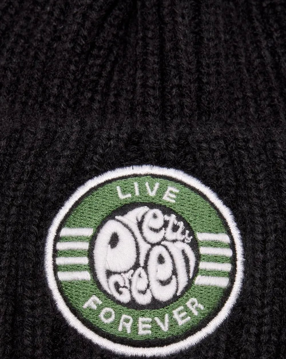 Pretty Green Live Forever Bommelmütze Schwarz