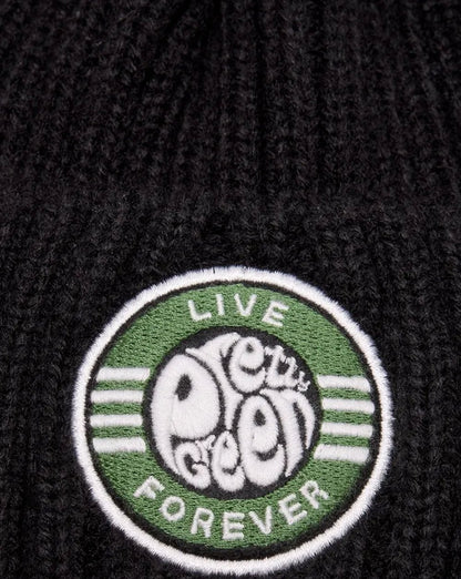 Pretty Green Live Forever Bommelmütze Schwarz