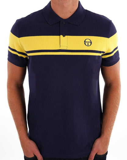 Sergio Tacchini Young Line Poloshirt Marineblau/Gelb