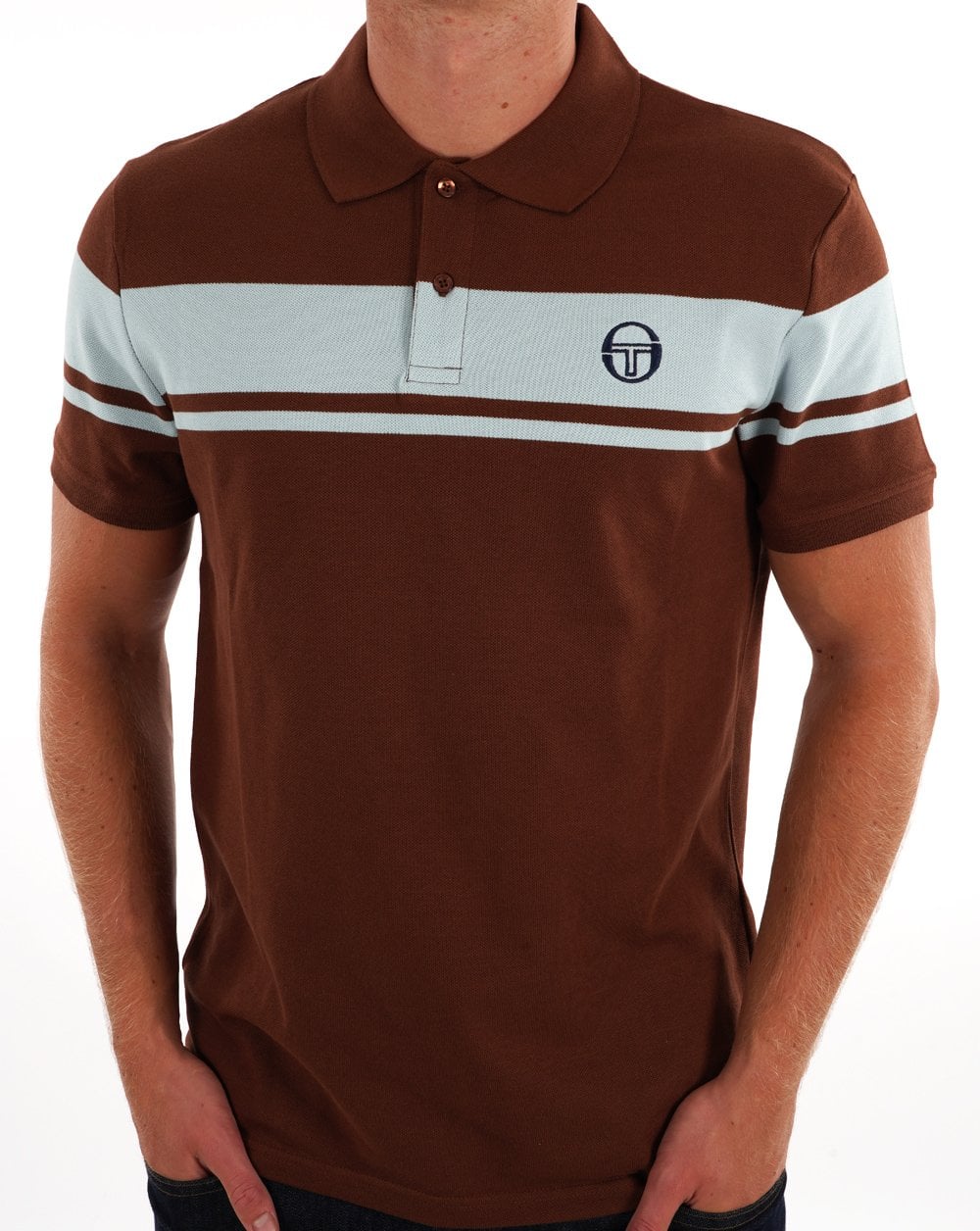 Sergio Tacchini Young Line Poloshirt Braun/Himmelblau