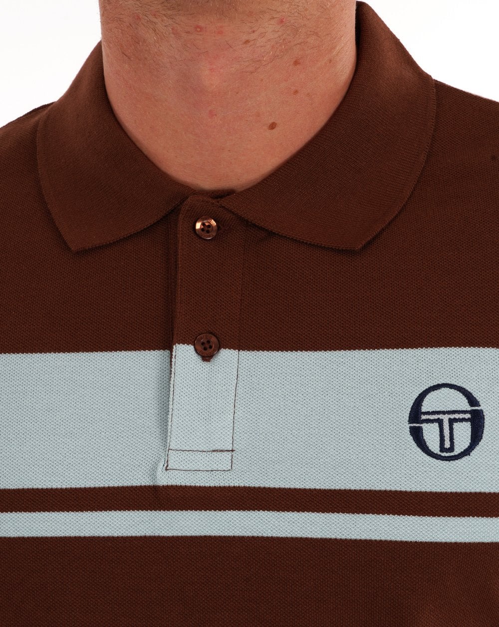 Sergio Tacchini Young Line Poloshirt Braun/Himmelblau