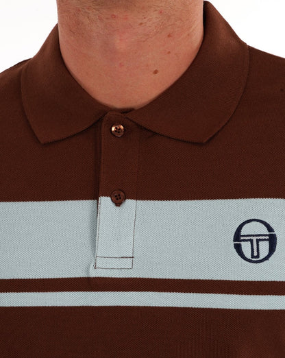 Sergio Tacchini Young Line Poloshirt Braun/Himmelblau