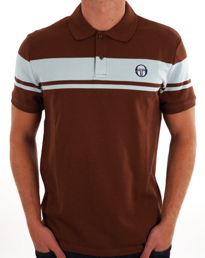 Sergio Tacchini Young Line Poloshirt Braun/Himmelblau