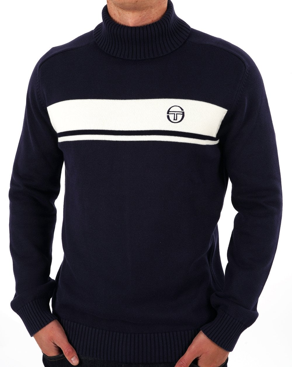 Sergio Tacchini Masters Roll Neck Knit Navy / Ecru