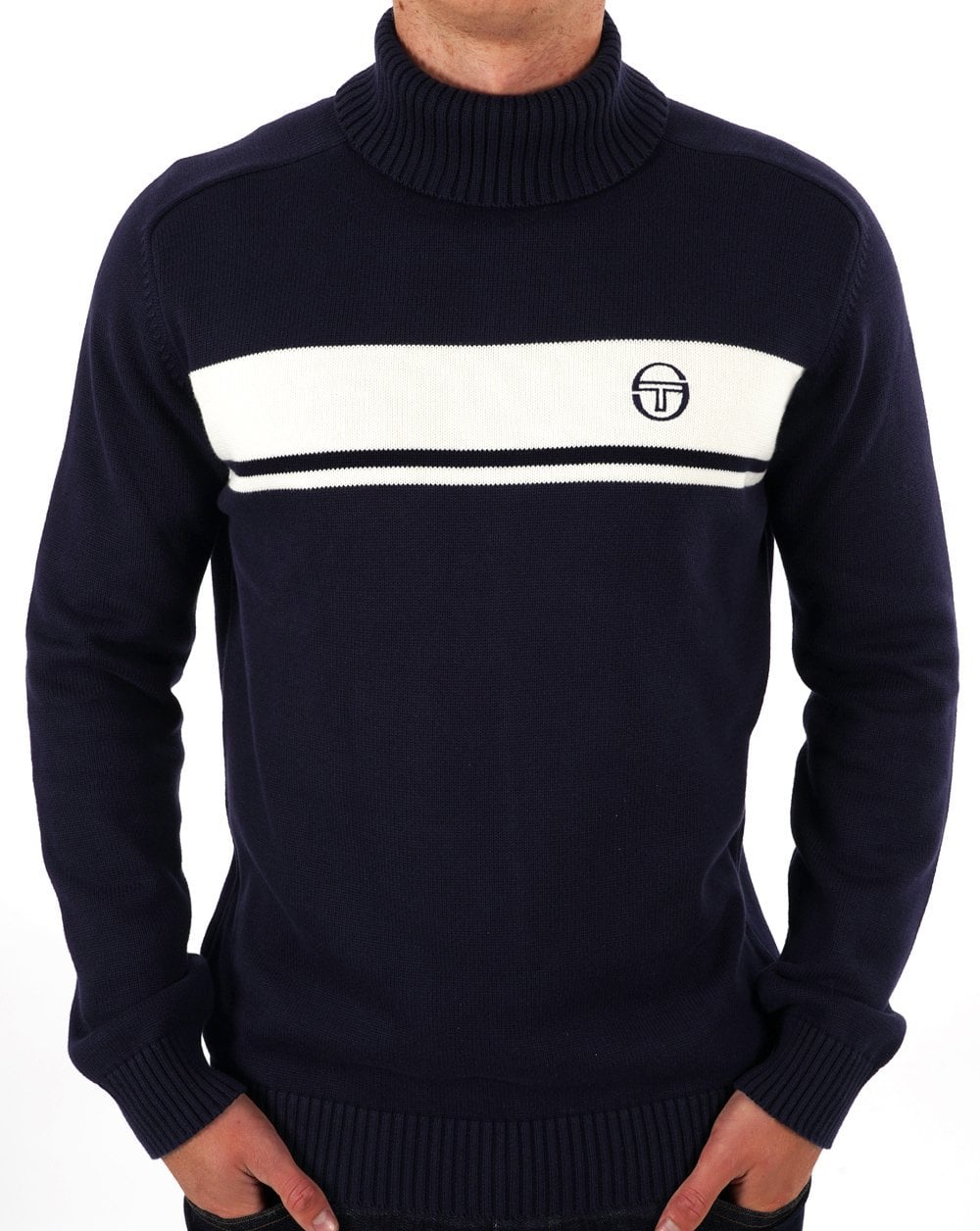 Sergio Tacchini Masters Roll Neck Knit Navy / Ecru
