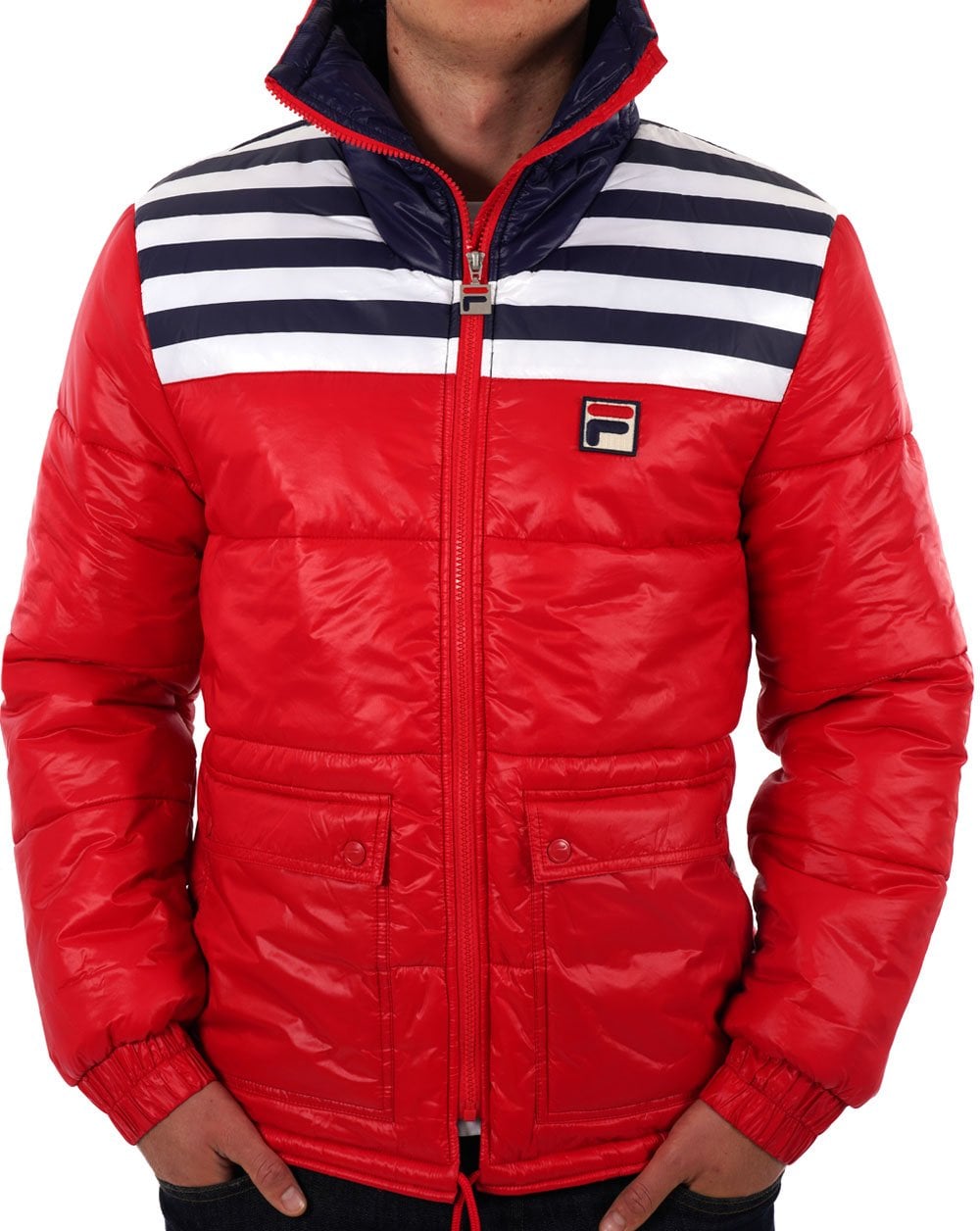 Fila Vintage Uomo Wattierte Jacke Rot