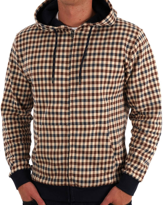 Aquascutum Aquascutum Club – Karierter Hoodie mit durchgehendem Reißverschluss