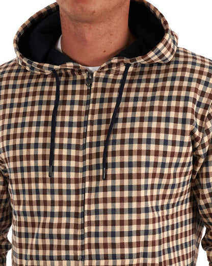 Aquascutum Club – Karierter Hoodie mit durchgehendem Reißverschluss