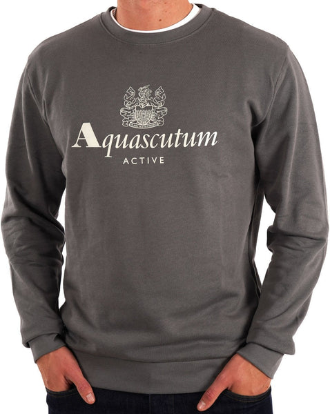 Aquascutum Large Logo Sweatshirt Charcoal