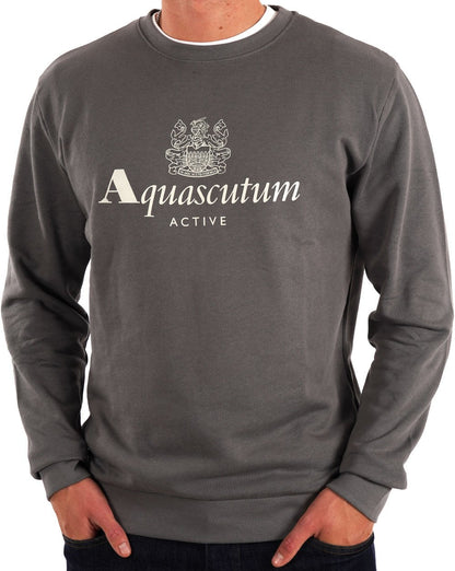 Aquascutum – Sweatshirt mit großem Logo, Anthrazit