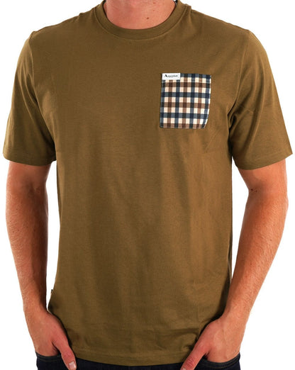 Aquascutum Club Check Pocket T-Shirt Toffee