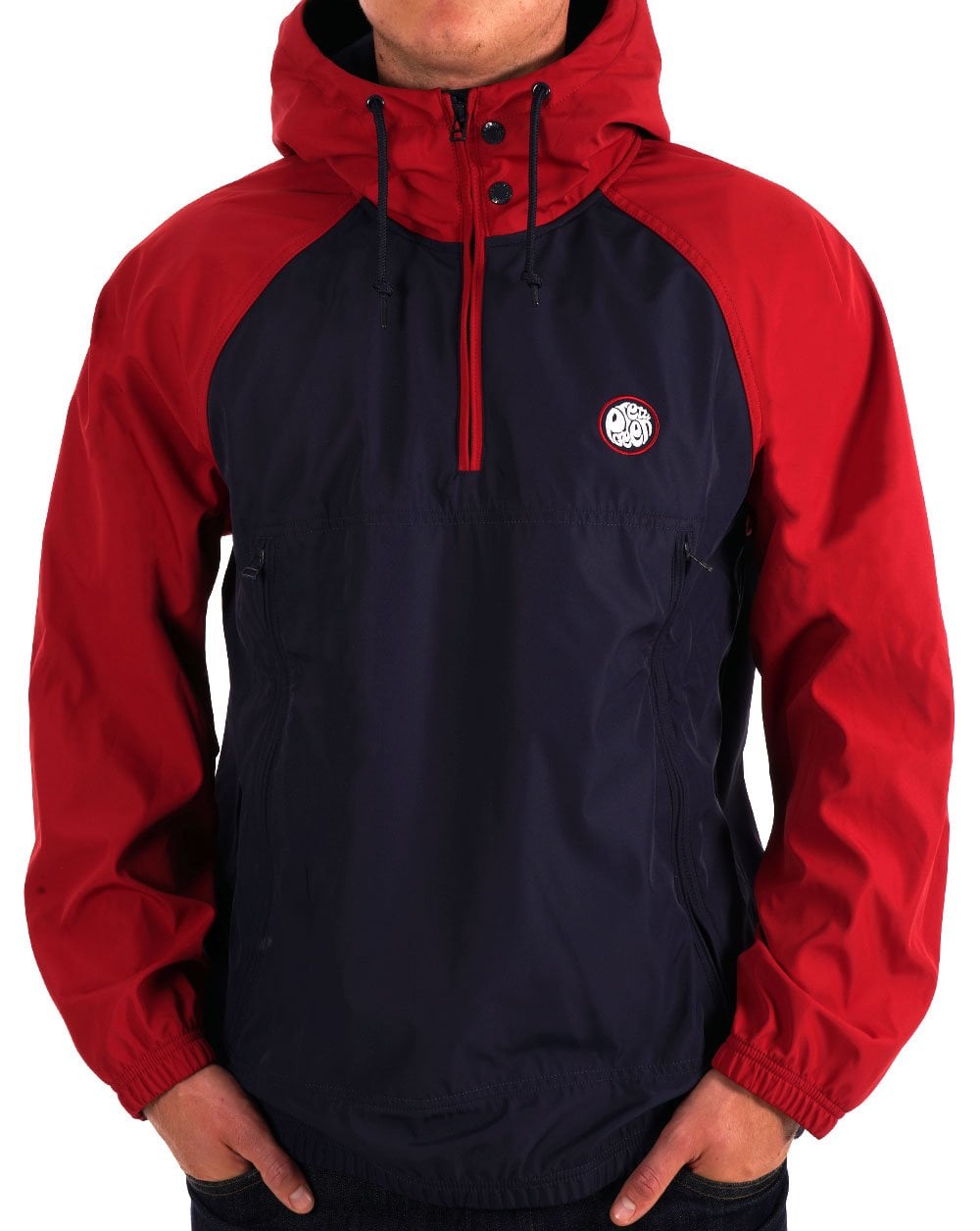 Pretty Green Travis Colourblock Kittel Rot/Marineblau
