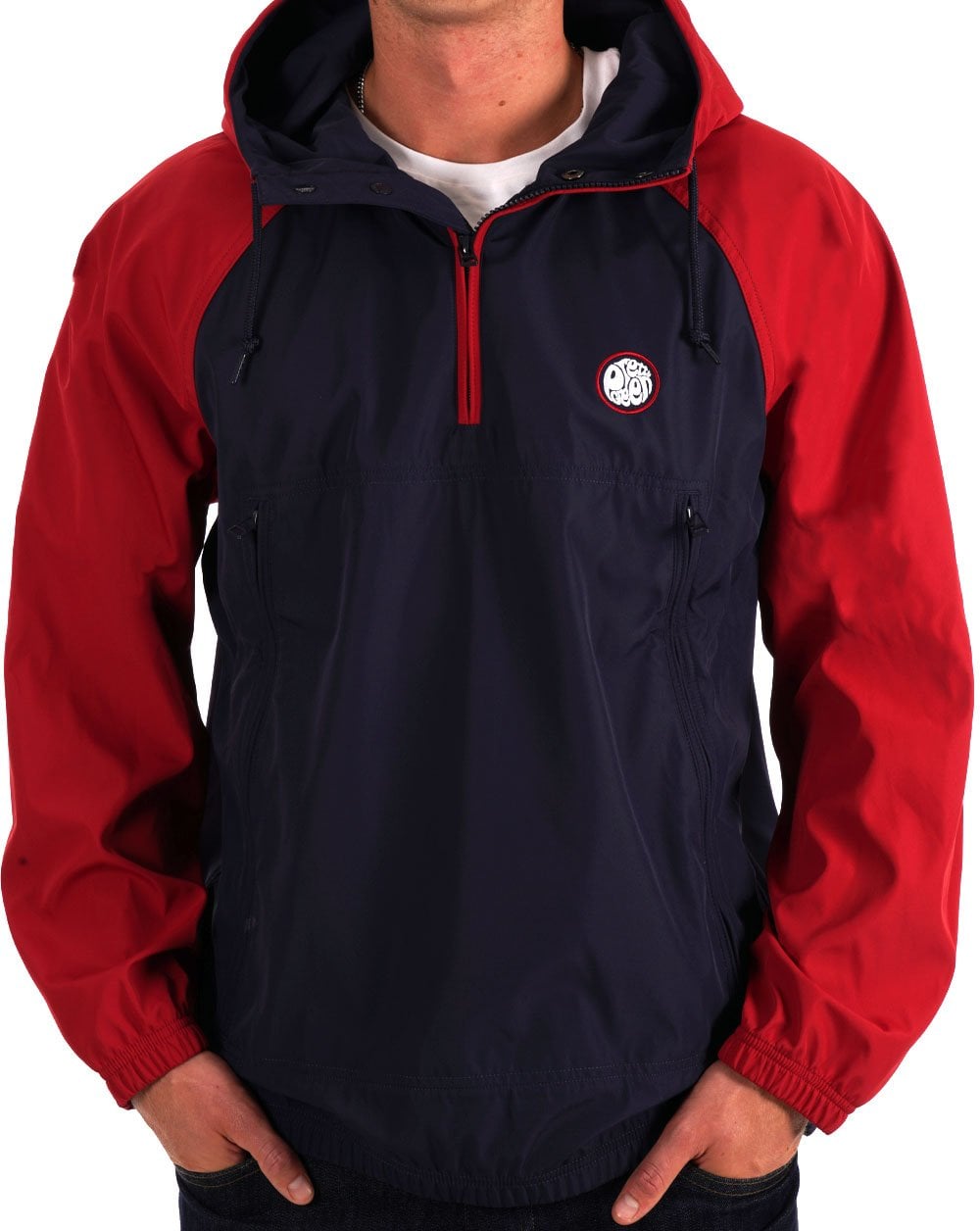 Pretty Green Travis Colourblock Kittel Rot/Marineblau