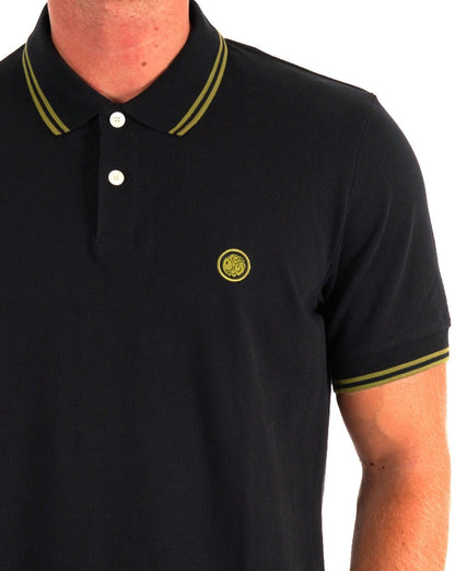 Pretty Green – Barton Poloshirt zum 15. Jahrestag, Schwarz