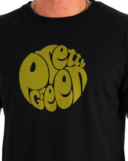 Pretty Green T-Shirt zum 15. Jahrestag Gillespie Logo Schwarz