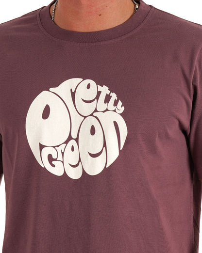 Pretty Green Gillespie Logo T-Shirt Dunkelviolett
