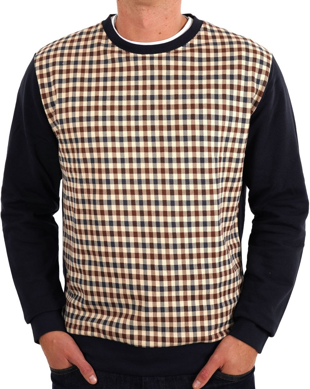 Aquascutum Club Check Sweatshirt Navy