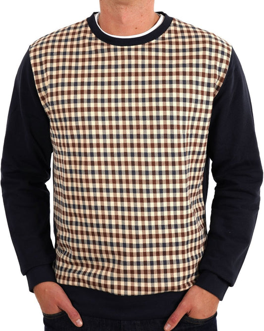 Aquascutum Aquascutum Club – Kariertes Sweatshirt in Marineblau