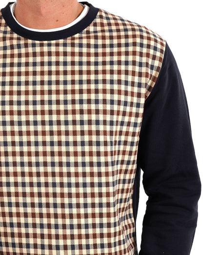 Aquascutum Club – Kariertes Sweatshirt in Marineblau