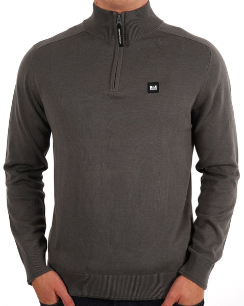Weekend Offender Pierre 1/4 Zip Knit Zinc