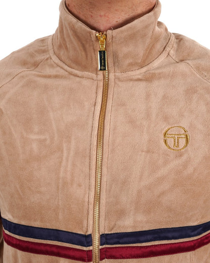 Sergio Tacchini Dallas Luxe Velour Track Top Stone