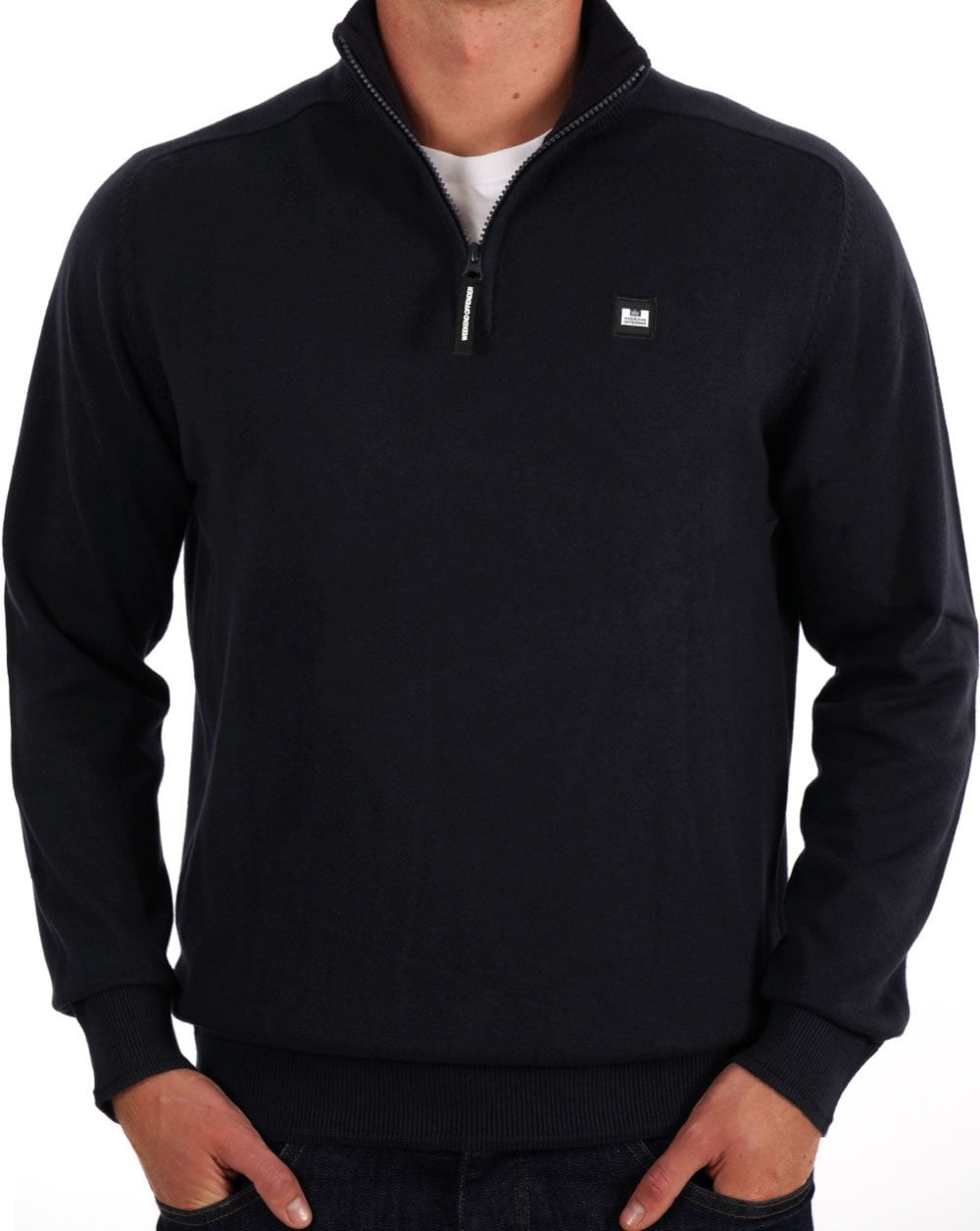 Weekend Offender Pierre 1/4 Zip Knit Navy