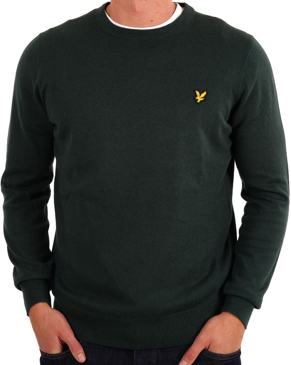 Lyle &amp; Scott – Merino-Rundpullover mit Argyle-Muster, Blaugrün
