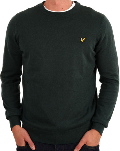 Lyle &amp; Scott – Merino-Rundpullover mit Argyle-Muster, Blaugrün
