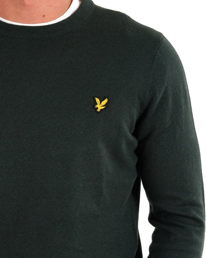 Lyle &amp; Scott – Merino-Rundpullover mit Argyle-Muster, Blaugrün