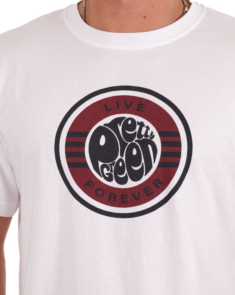 Pretty Green Live Forever Logo T Shirt White