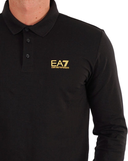 EA7 Emporio Armani LS Poloshirt Schwarz