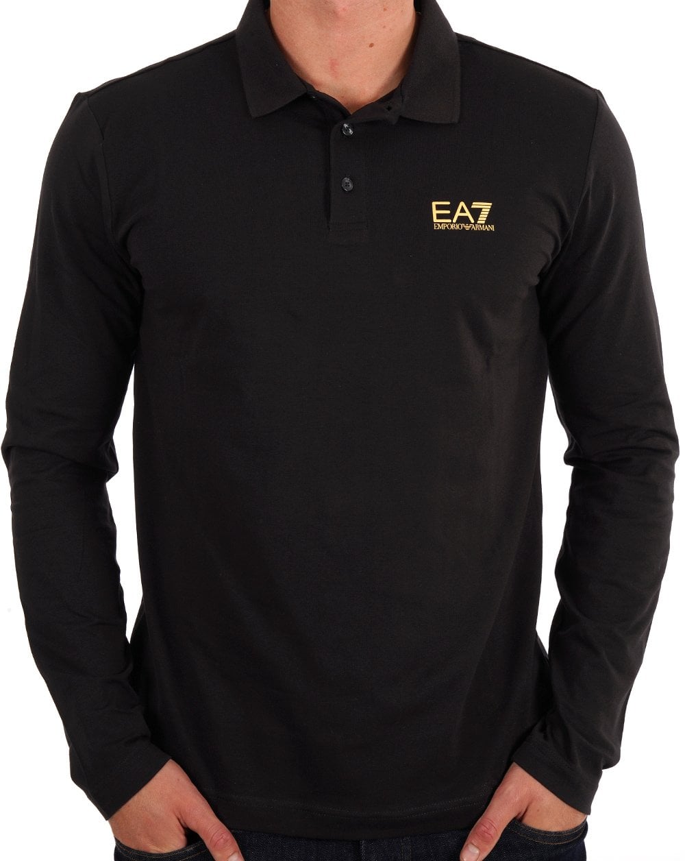 EA7 Emporio Armani LS Poloshirt Schwarz