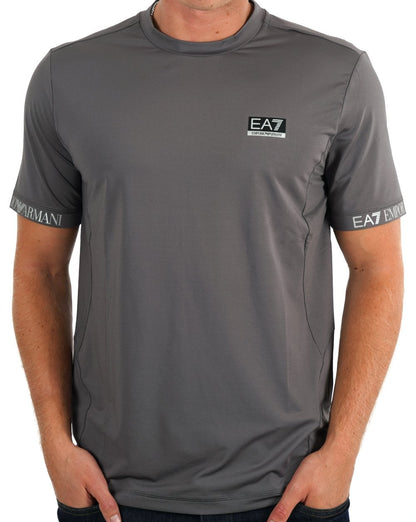 EA7 Ventus 7 Box-Logo-T-Shirt Grau