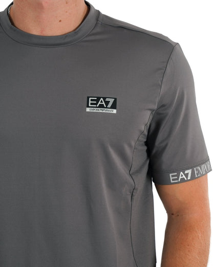 EA7 Ventus 7 Box-Logo-T-Shirt Grau