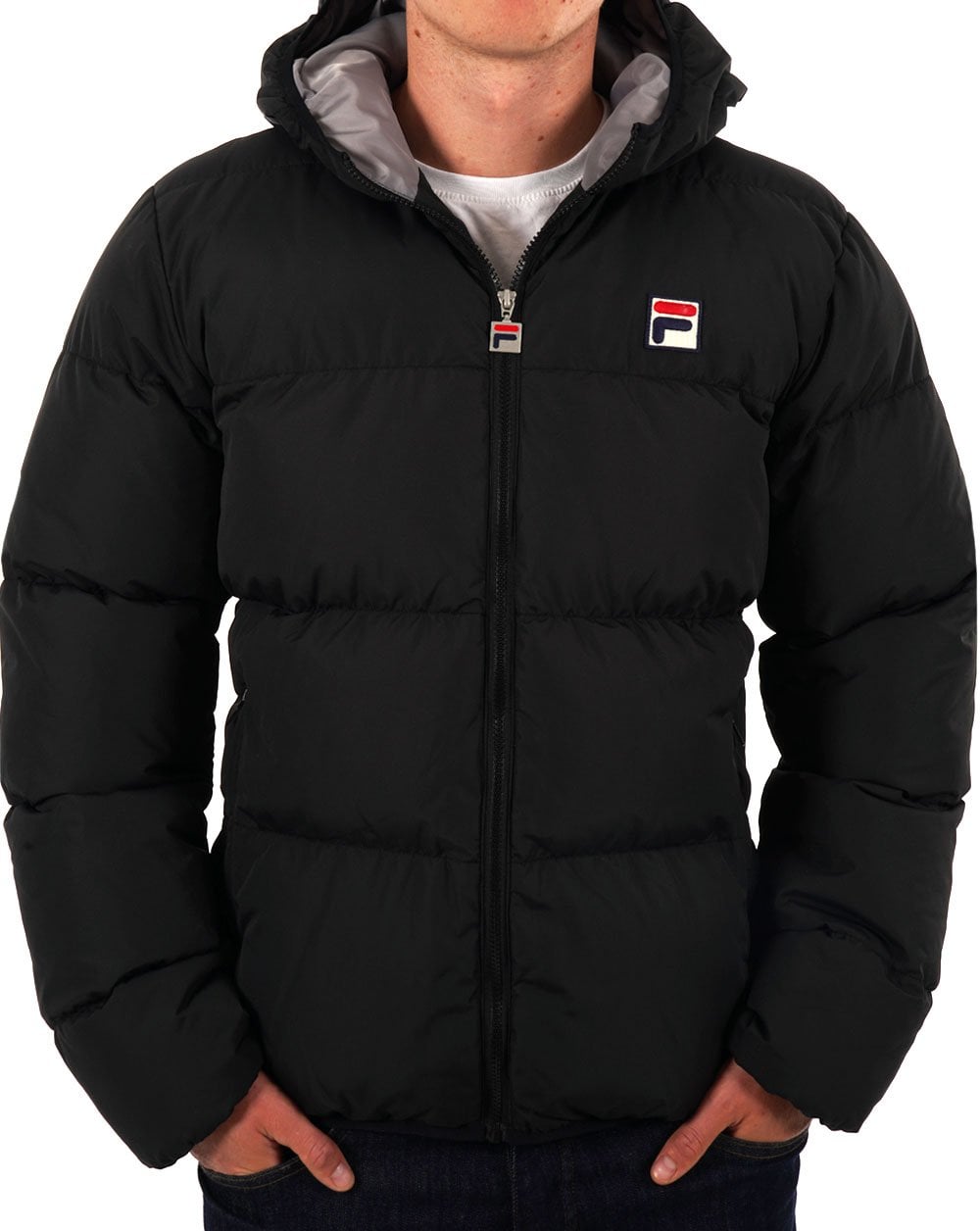 Fila Vintage Harry Pufferjacke Schwarz/Haifischhaut