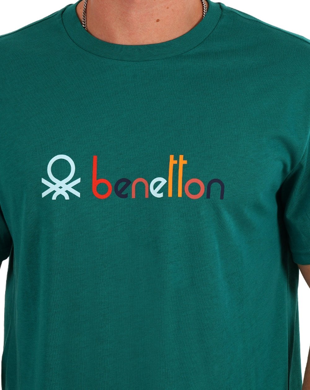 Benetton Colours Logo T-Shirt Grün