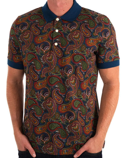 Pretty Green – 15. Jubiläums-Poloshirt mit Paisleymuster, mehrfarbig