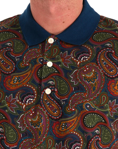 Pretty Green – 15. Jubiläums-Poloshirt mit Paisleymuster, mehrfarbig