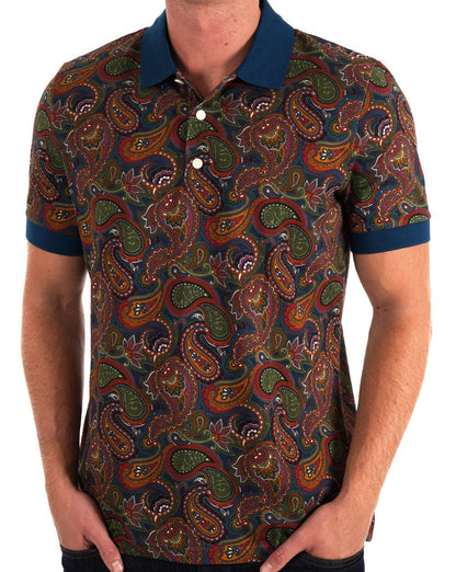 Pretty Green – 15. Jubiläums-Poloshirt mit Paisleymuster, mehrfarbig