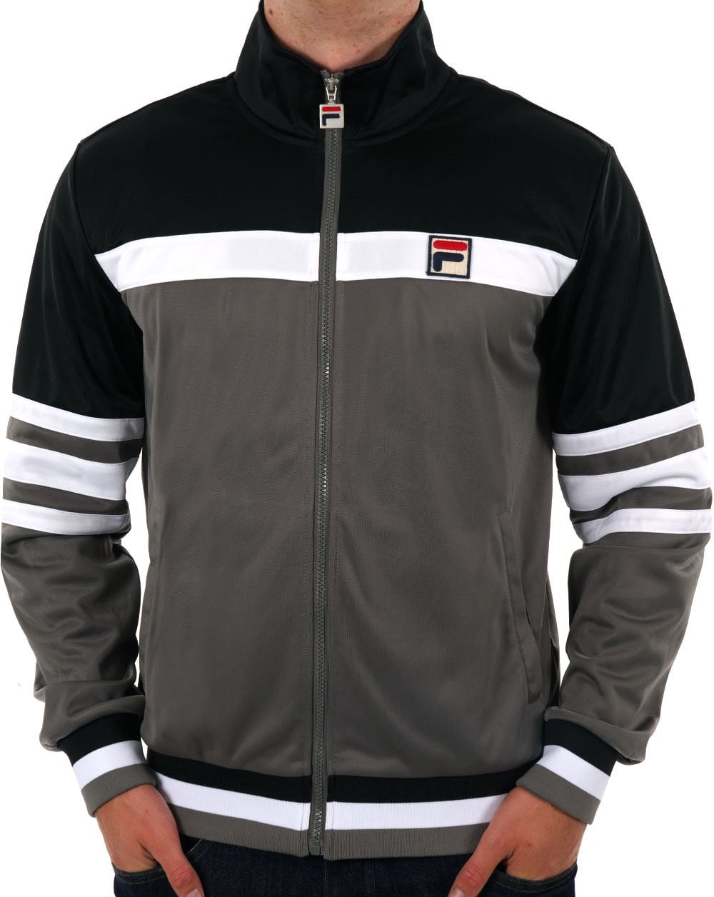 Fila Vintage Courto MK2 Trainingsjacke Anthrazit/Schwarz