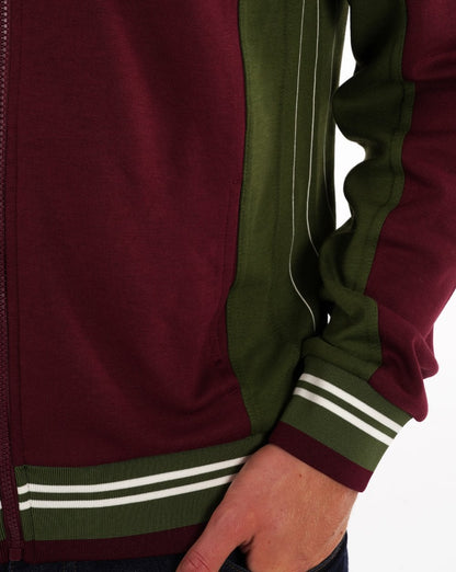 Fila Vintage Mk1 Settanta Trainingsjacke in Weinrot und Vintage-Grün