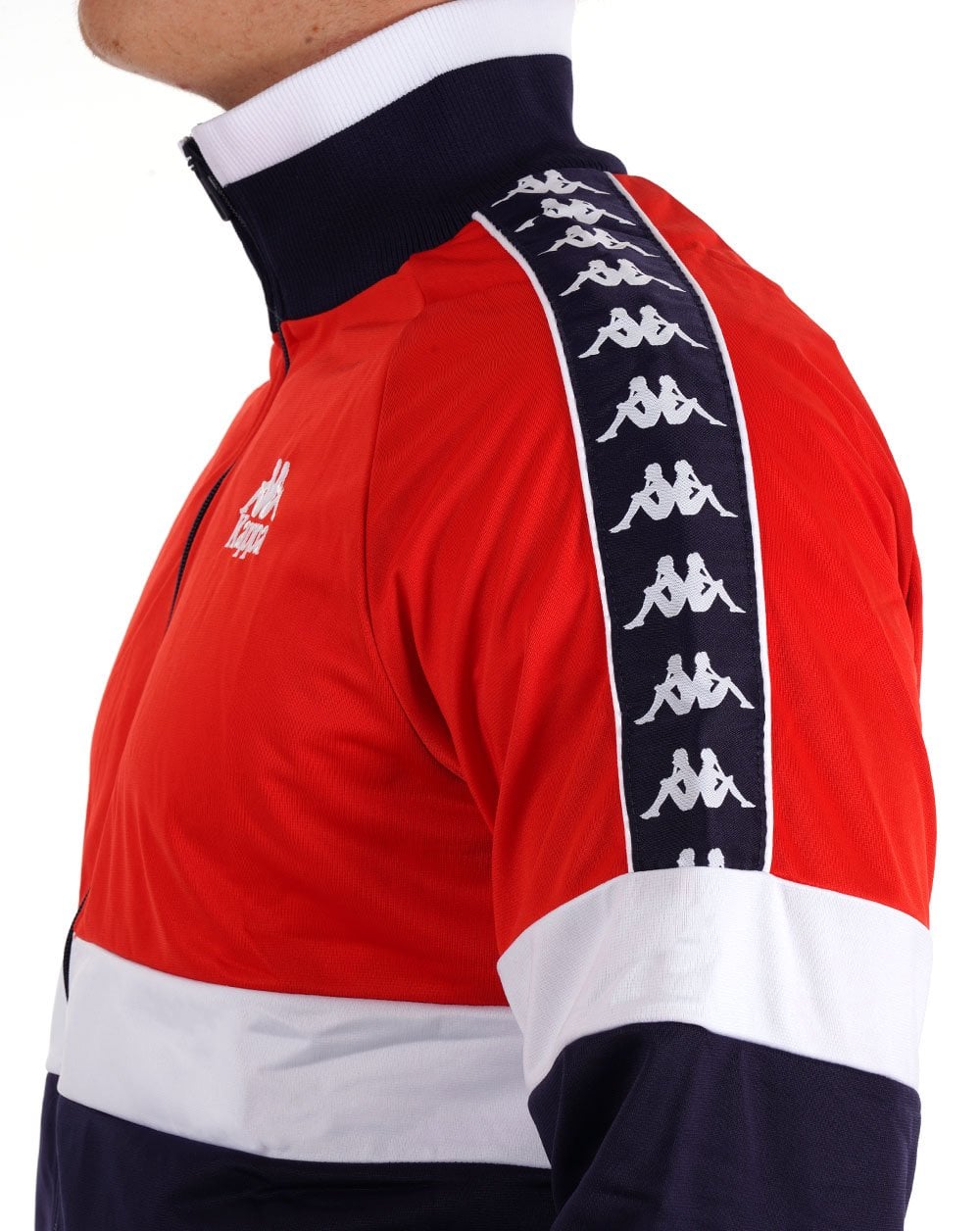 Kappa Unther Trainingsjacke Rot/Marineblau/Weiß