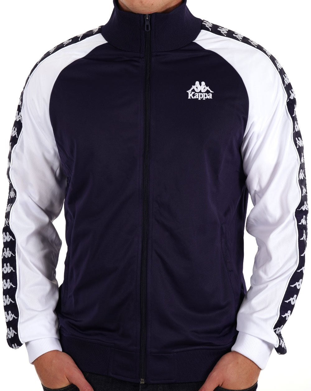 Kappa Uriah Track Top Blue Navy/White